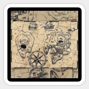 Old Nautical Map Sticker